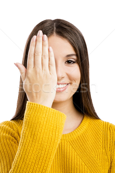 Foto stock: Visión · sentido · retrato · mujer · hermosa · propio · ojos