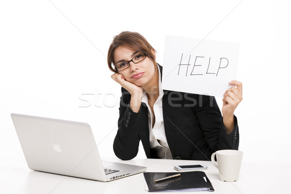 Business woman asking for help Stock photo © iko