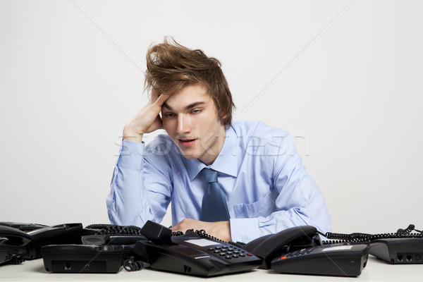 Tired man in the office Stock photo © iko