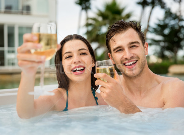 Foto stock: Vida · buena · dentro · jacuzzi