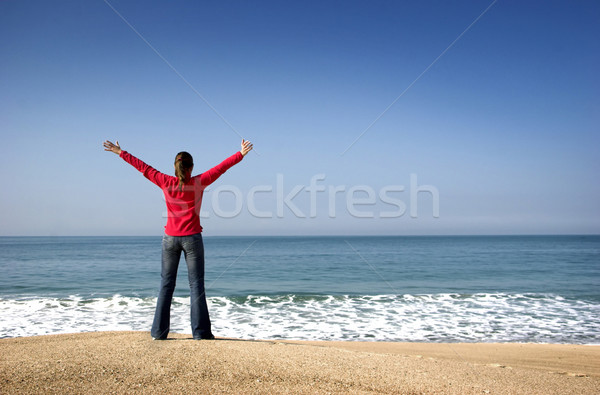 Young woman in the beach Stock photo © iko