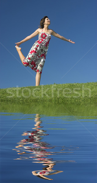 Temps libre heureux femme belle vert [[stock_photo]] © iko