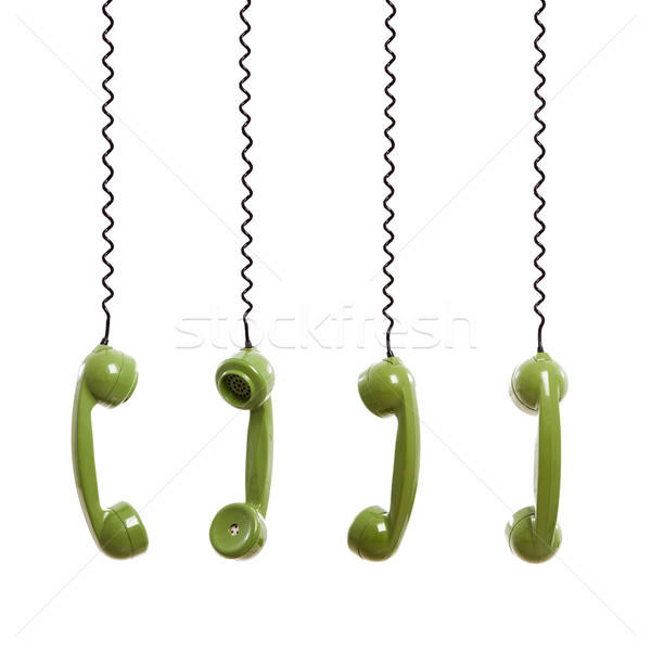 Klasszikus telefonok telefonkagyló darab öreg telefon Stock fotó © iko