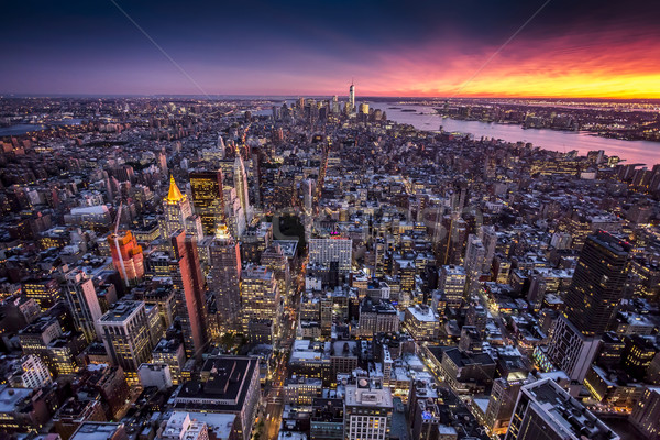 Top view New York City spostare Blur costruzione Foto d'archivio © iko