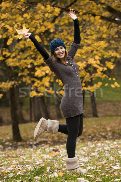 Automne heureux femme belle jour [[stock_photo]] © iko