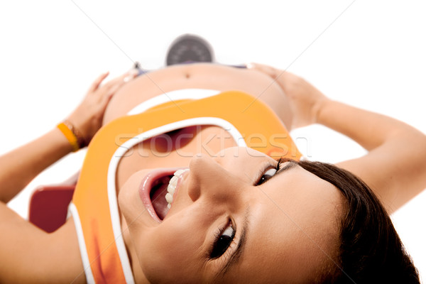 Stock photo: Measuring her weight