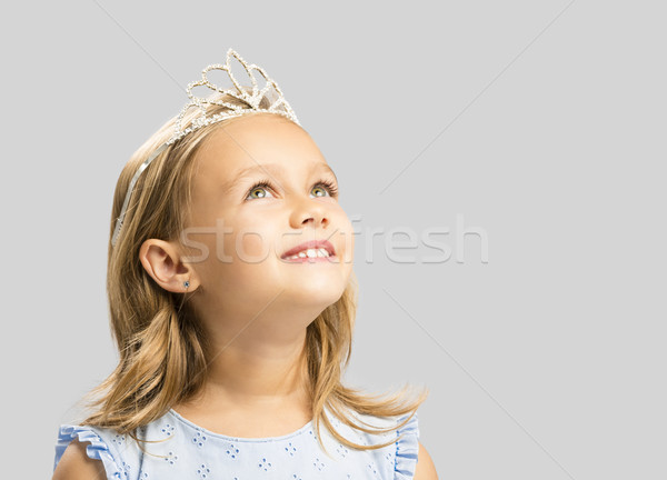 Cute peu princesse portrait heureux petite fille [[stock_photo]] © iko