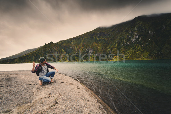 Man throwing a stone Stock photo © iko