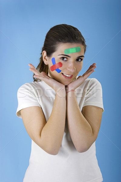 Woman with bandages on the face Stock photo © iko