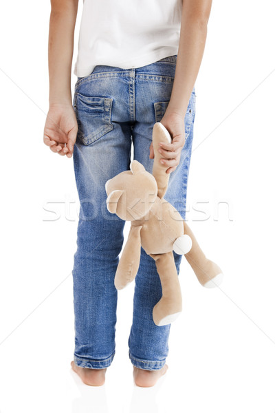Alone with her teddy bear Stock photo © iko