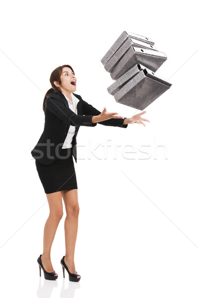Stumble while carrying folders Stock photo © iko