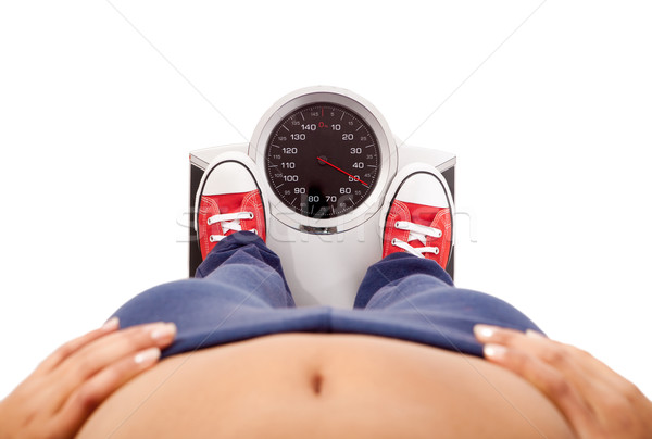 Measuring her weight Stock photo © iko