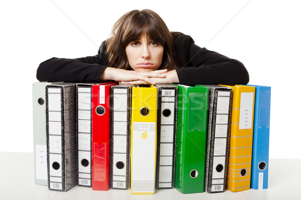 Woman holding folders Stock photo © iko