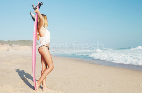 Stock photo: Blode surfer Girl