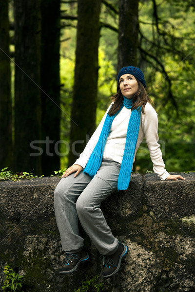 Woman in nature thinking Stock photo © iko