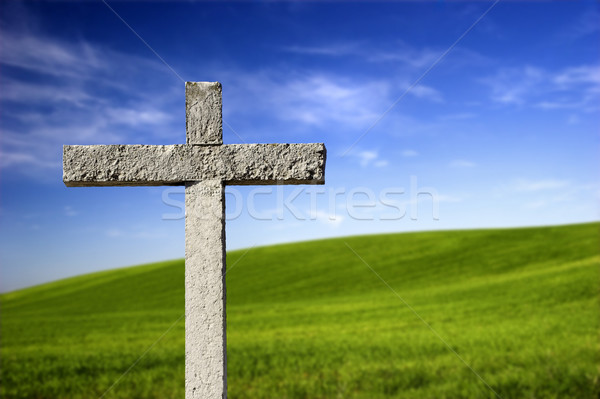 религиозных крест рай каменные красивой зеленый Сток-фото © iko