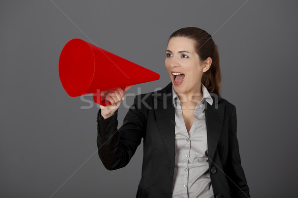 Woman with a megaphone Stock photo © iko