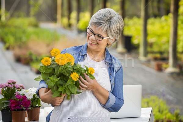 Working in a flower shop Stock photo © iko