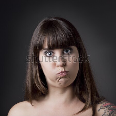 Foto stock: Funny · mujer · completo · retrato · hermosa