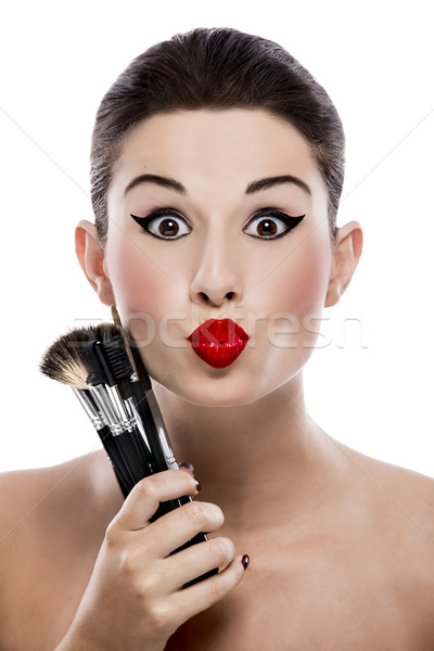 Maquillaje retrato moda hermosa mujer Foto stock © iko