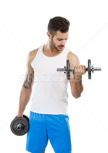 спортивный человека весов портрет мышечный Сток-фото © iko