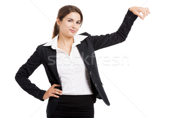 Business woman holding something Stock photo © iko