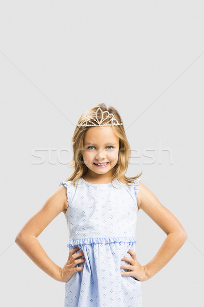 Aranyos kicsi hercegnő portré boldog kislány Stock fotó © iko