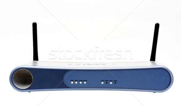 Kabel modem Internetu jeden wyposażenie telefonu Zdjęcia stock © iko