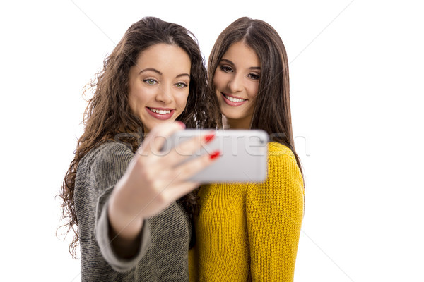 Girls taking selfie Stock photo © iko