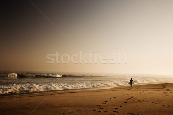 Foto d'archivio: Surfer · bella · spiaggia · onde · presto · sport