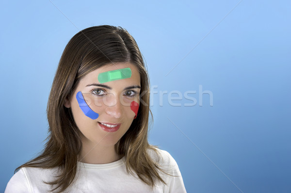 Woman with bandages on the face Stock photo © iko