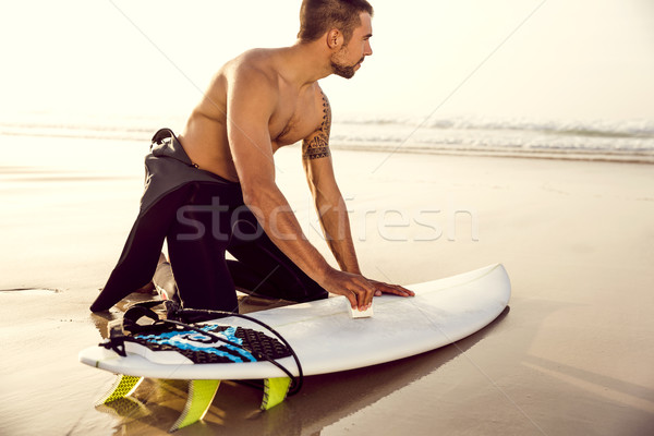 Stock photo: Getting ready for surf