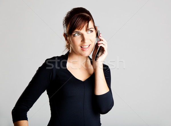 Coup de téléphone portrait belle séduisant jeune femme Photo stock © iko