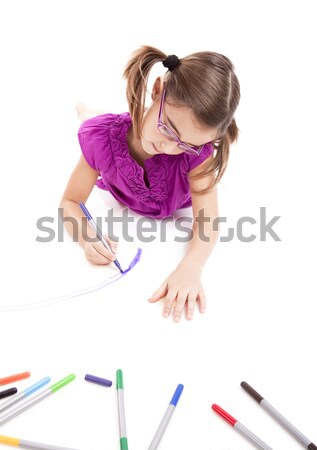 Stock photo: Girl making drawings