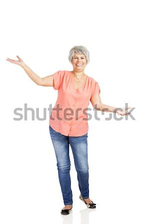 happy old woman Stock photo © iko