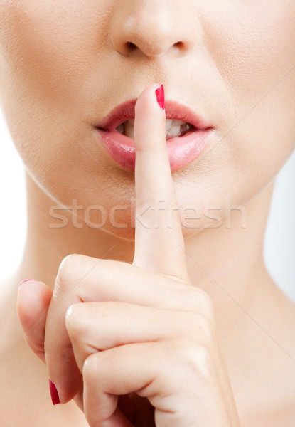 Stilte mooie jonge vrouw vragen gezicht achtergrond Stockfoto © iko