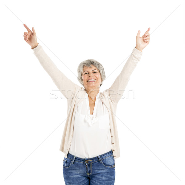 Happy Elderly woman Stock photo © iko
