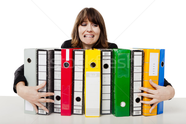Woman holding folders Stock photo © iko