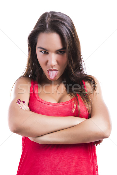 Girl with tongue off Stock photo © iko