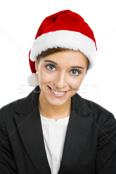 Beautiful woman with a Santa hat Stock photo © iko
