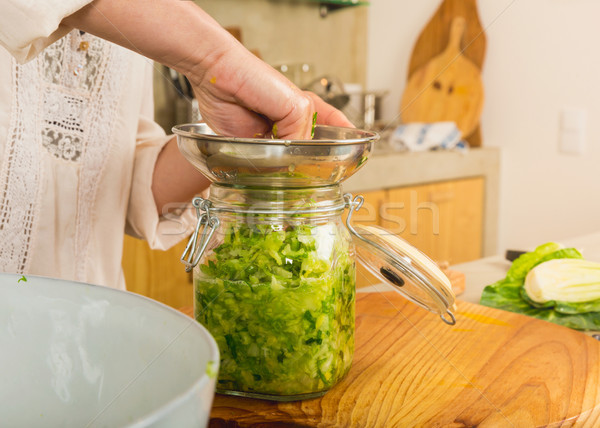 консервированный овощей капуста кислая капуста кислый женщину Сток-фото © iko