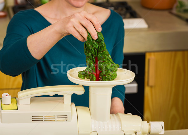 Detoxikáló dzsúz nő gép konyha asztal Stock fotó © iko