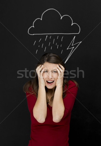 Female student having a bad day Stock photo © iko