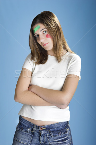 Woman with bandages on the face Stock photo © iko