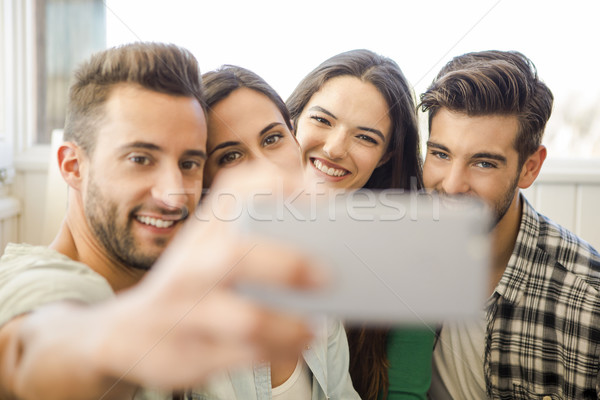 A selfie with friends Stock photo © iko