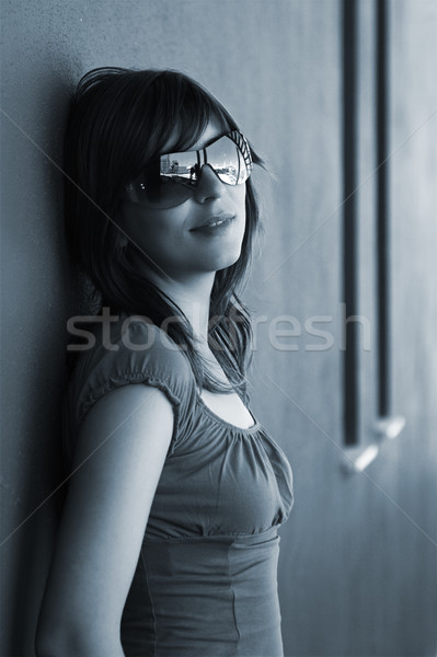 Woman in blue Stock photo © iko