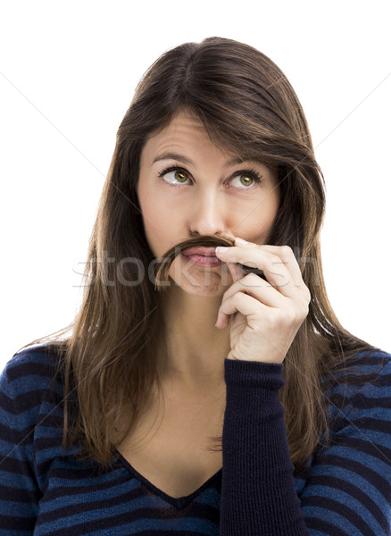 Woman with moustache Stock photo © iko