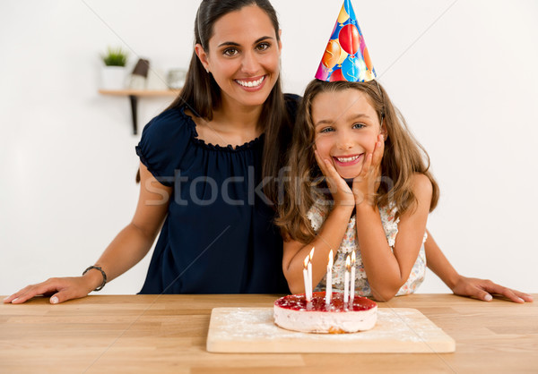 Birthday party with my mom Stock photo © iko