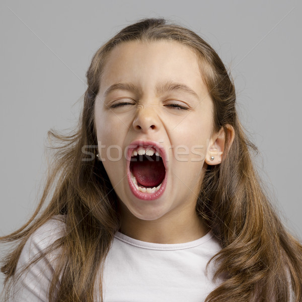 Little girl abrir boca retrato boca aberta cara Foto stock © iko