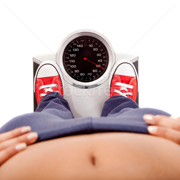 Measuring her weight Stock photo © iko